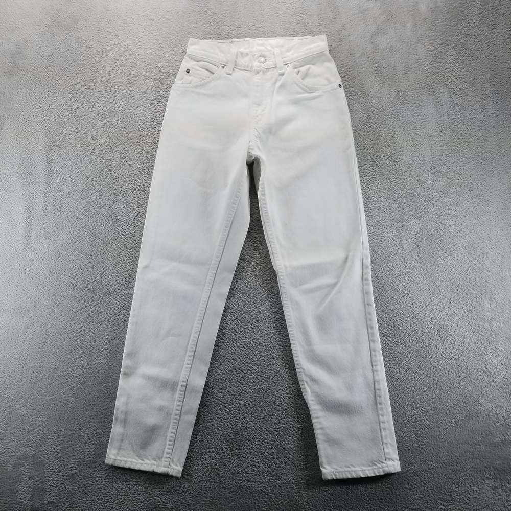 VTG Levis Jeans Womens 25 White 950 Relaxed Tapered Made in USA Orange Tab 90s